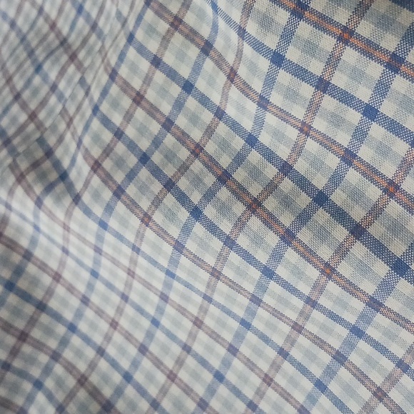 Egara Men's Size XLT Blue & Orange Checker Button Up Dress Shirt - Picture 4 of 4